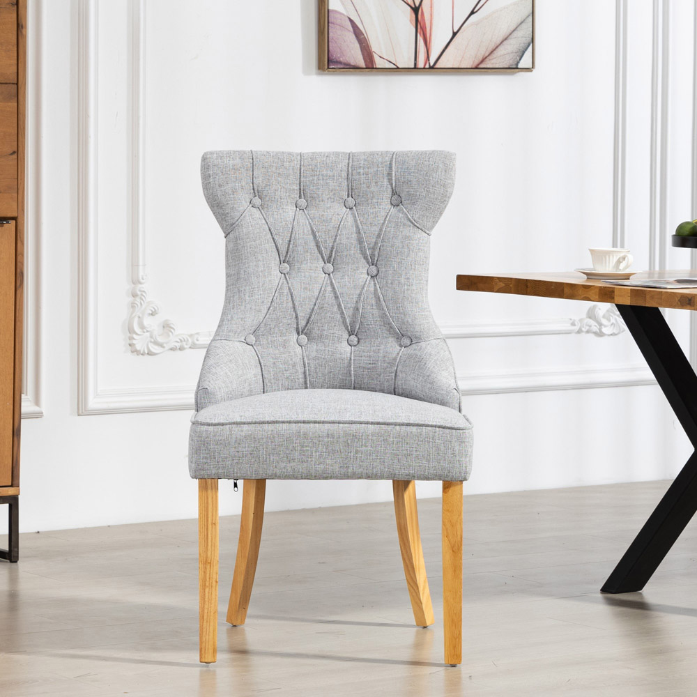 Artemis Home Tiana Set of 2 Light Grey Fabric Dining Chair Image 2