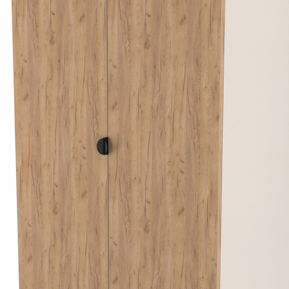 Crowndale Bora 2 Door 2 Drawer Gold Oak and Kashmir Tall Double Wardrobe Image 7