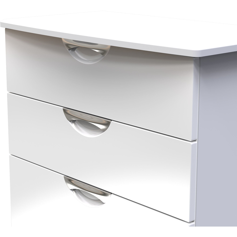 Crowndale Camden 4 Drawer White Gloss and White Deep Chest of Drawers Ready Assembled Image 5