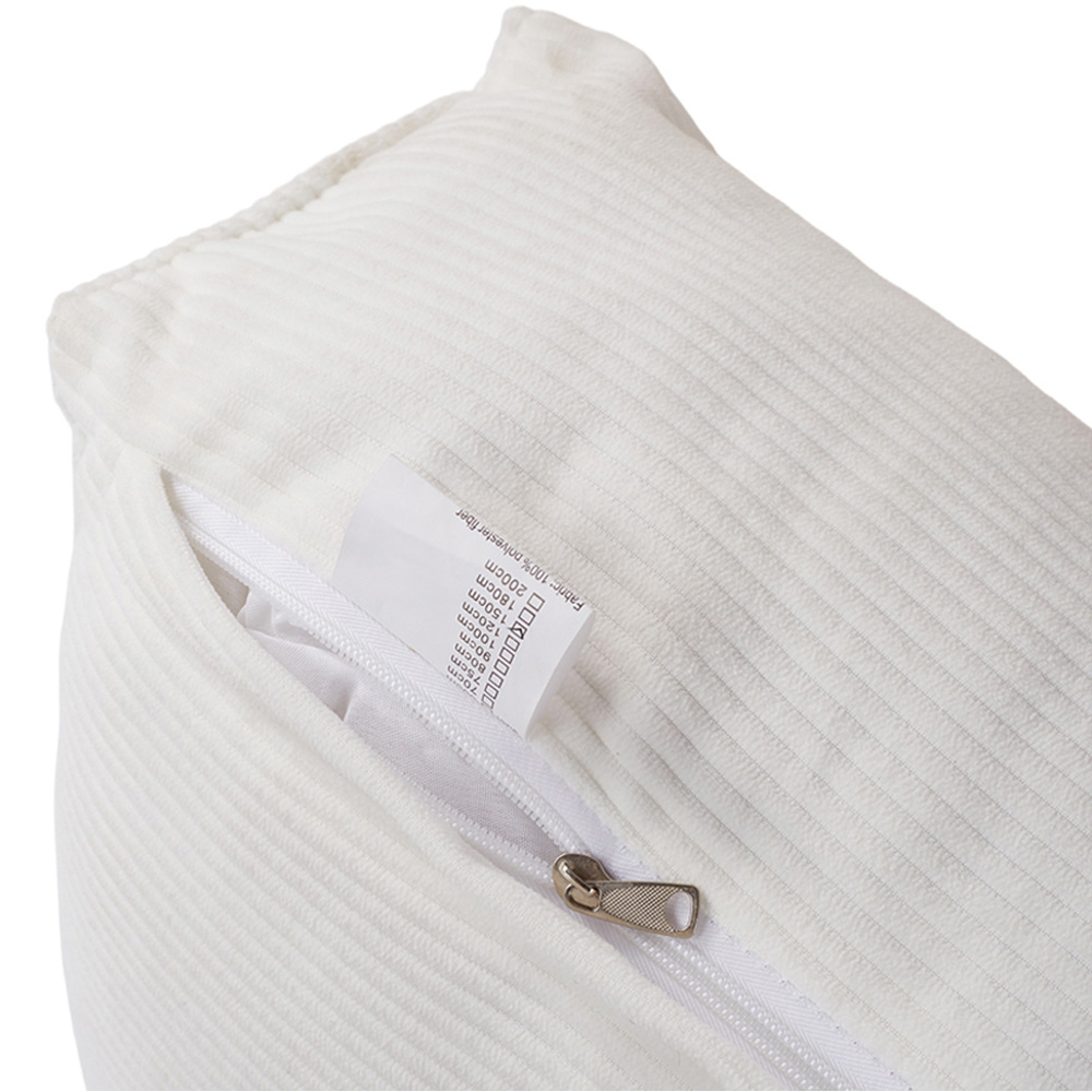 Living and Home Beige Corduroy Wedge Headboard Pillow with Side Pocket 180 x 50cm Image 3