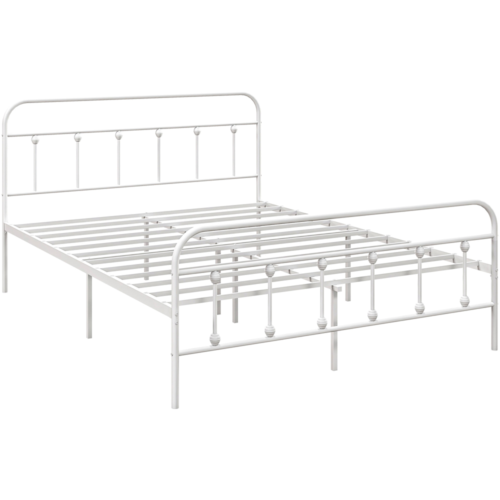 Portland White Metal King Size Bed Image 2