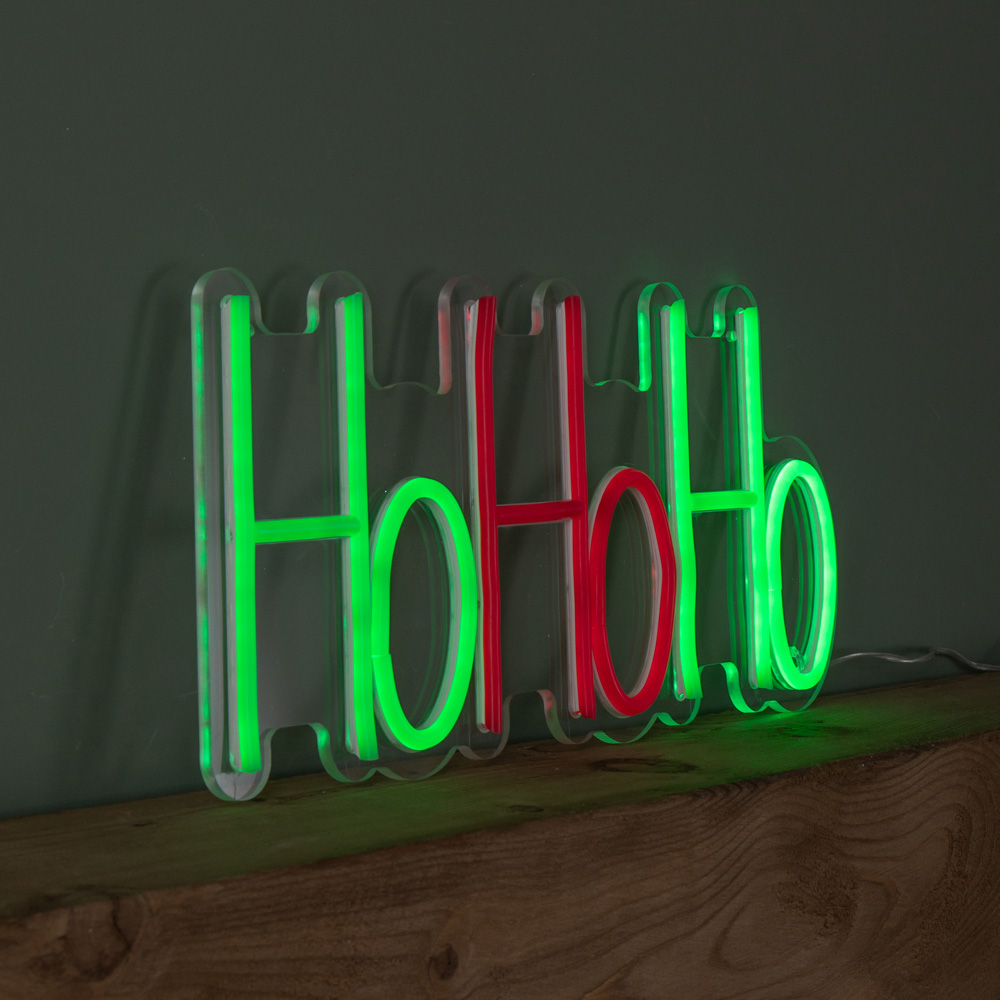 Samuel Alexander Red and Green Light Up Neon Ho Ho Ho Christmas Decoration Image 7