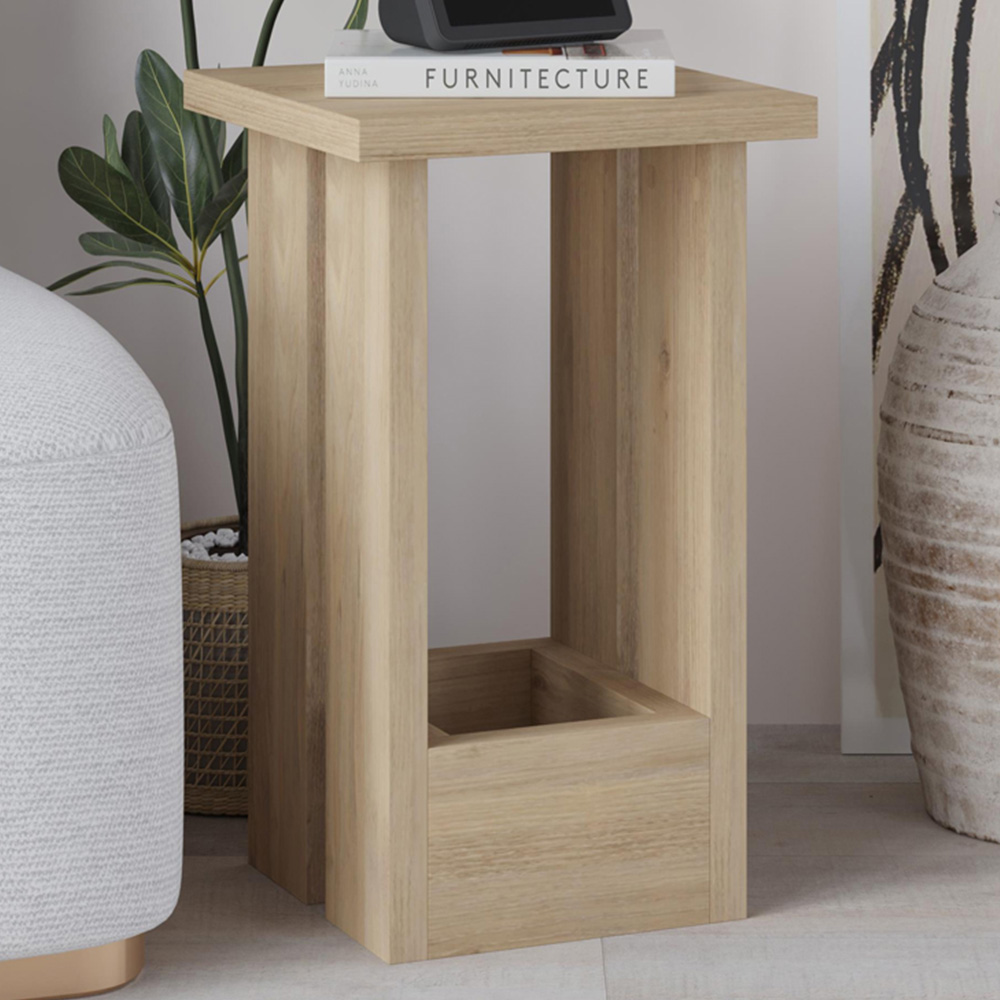 Decortie Tasos Sapphire Oak Side Table Image 1