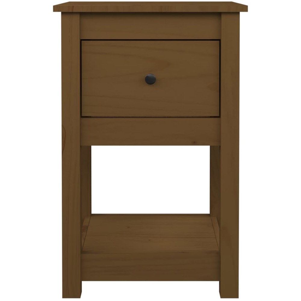 vidaXL Single Drawer Honey Brown Solid Wood Pine Bedside Cabinet Image 4