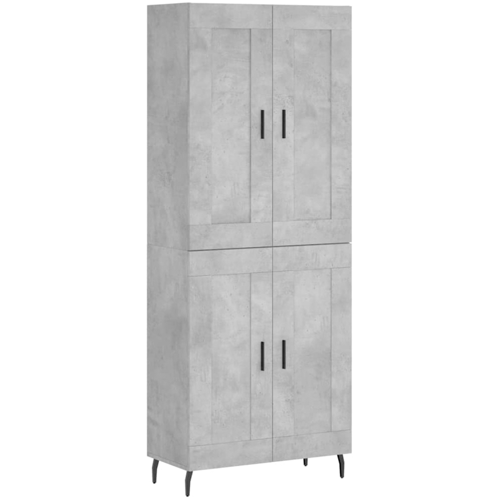 vidaXL 4 Door Concrete Grey Highboard Image 2