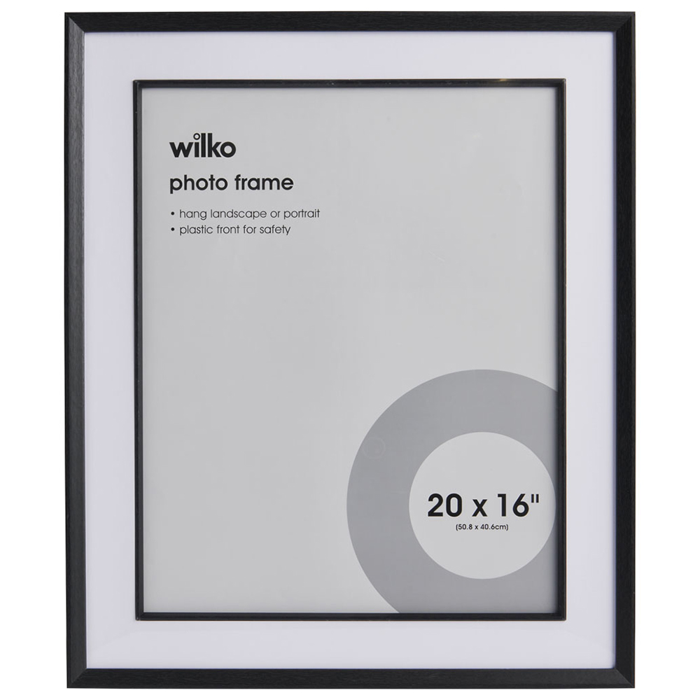 Wilko Bevelled Black Frame 20 x 16inch Image 1