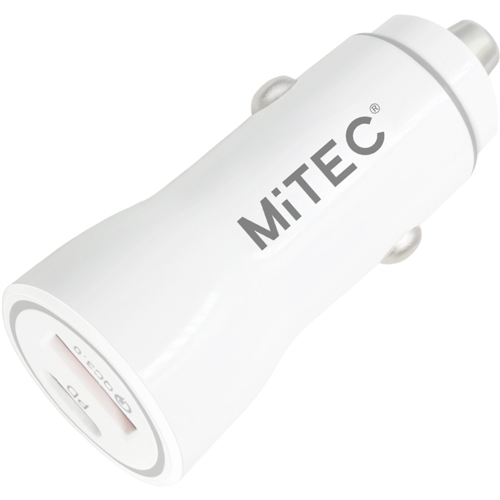 MiTEC MiPOWER White USB-A USB-C Power Delivery In-Car Charger Image 2