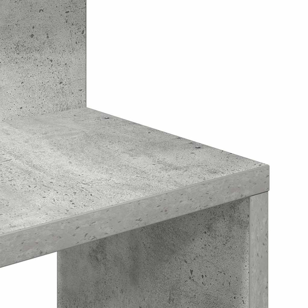 vidaXL 5 Shelf Concrete Grey Floating Corner Wall Shelf Image 6