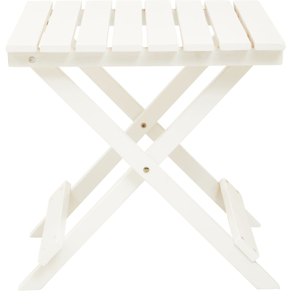 Premier Housewares White Wooden Foldable Side Table Image 5