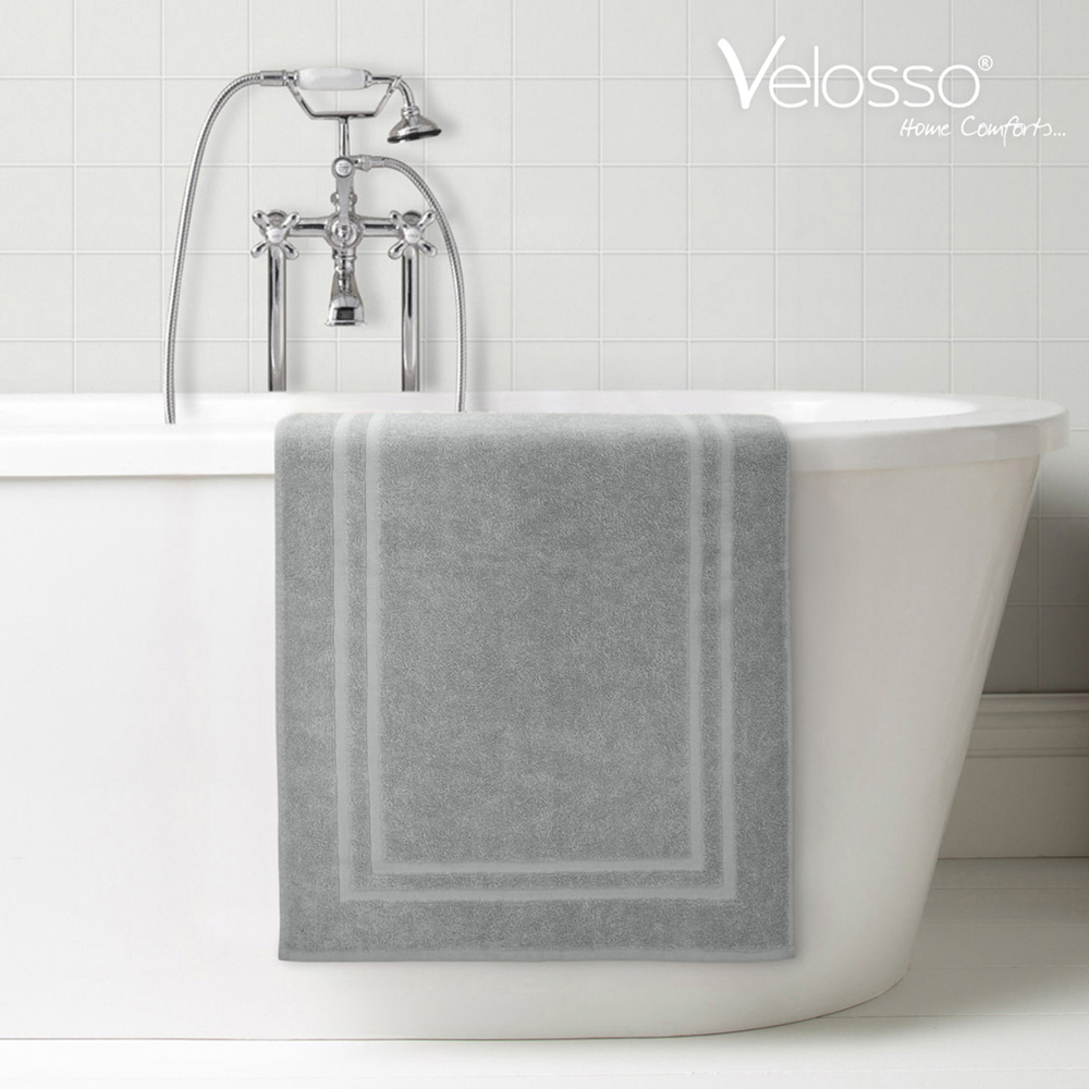 Velosso Grey Cotton Hotel Bath Mat Image 4