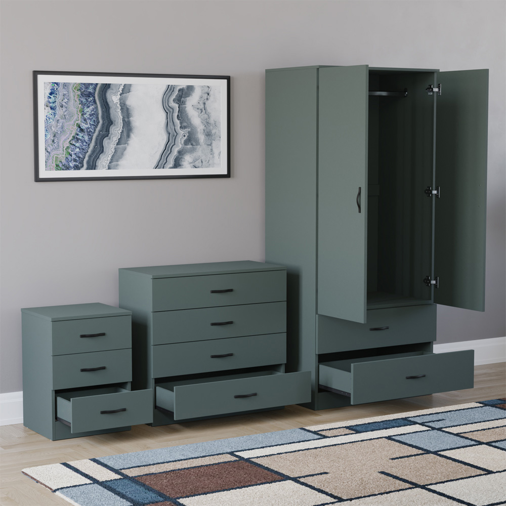VIDA DESIGNS Riano Green 3 Piece Bedroom Furniture Set Image 4