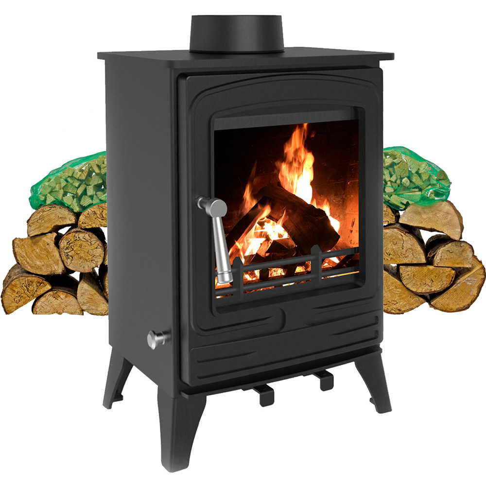 RoyalFire Steel Eco Multifuel Stove 4.2kW with Firewood Starter Kit Image 3