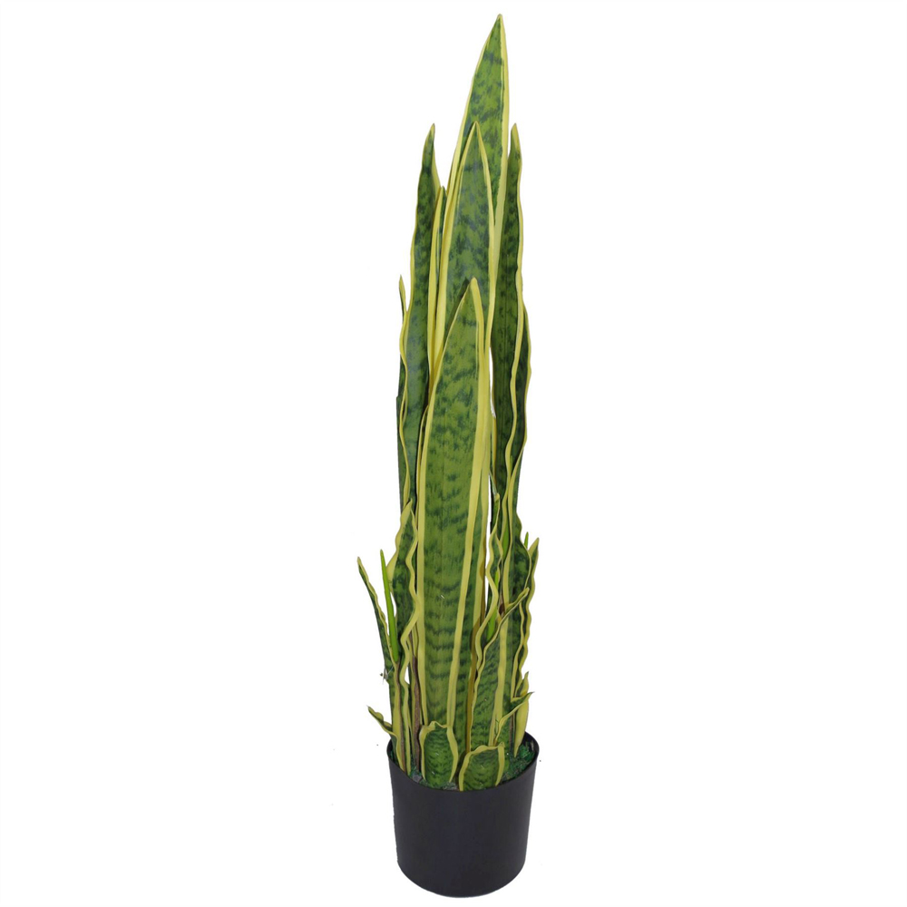 Leaf Yellow and Green Sansevieria Indoor Artificial Tree Pot 3ft Image 1