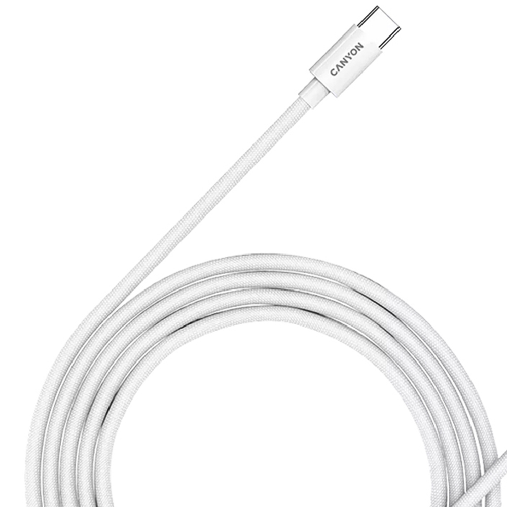 Canyon 2m 100W White C to C Braid Cable Image 2