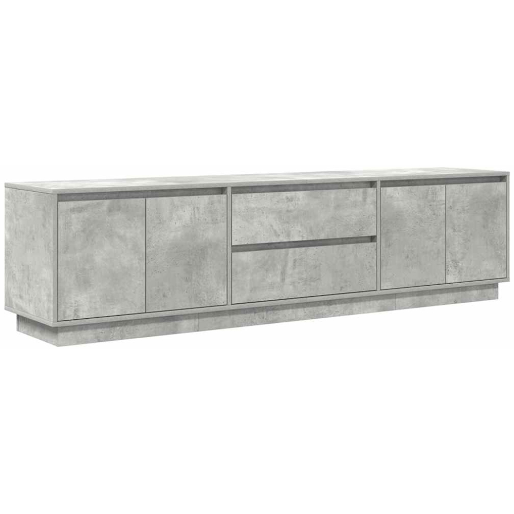 vidaXL 4 Door 2 Drawer Concrete Grey TV Cabinet with LED Lights Image 2