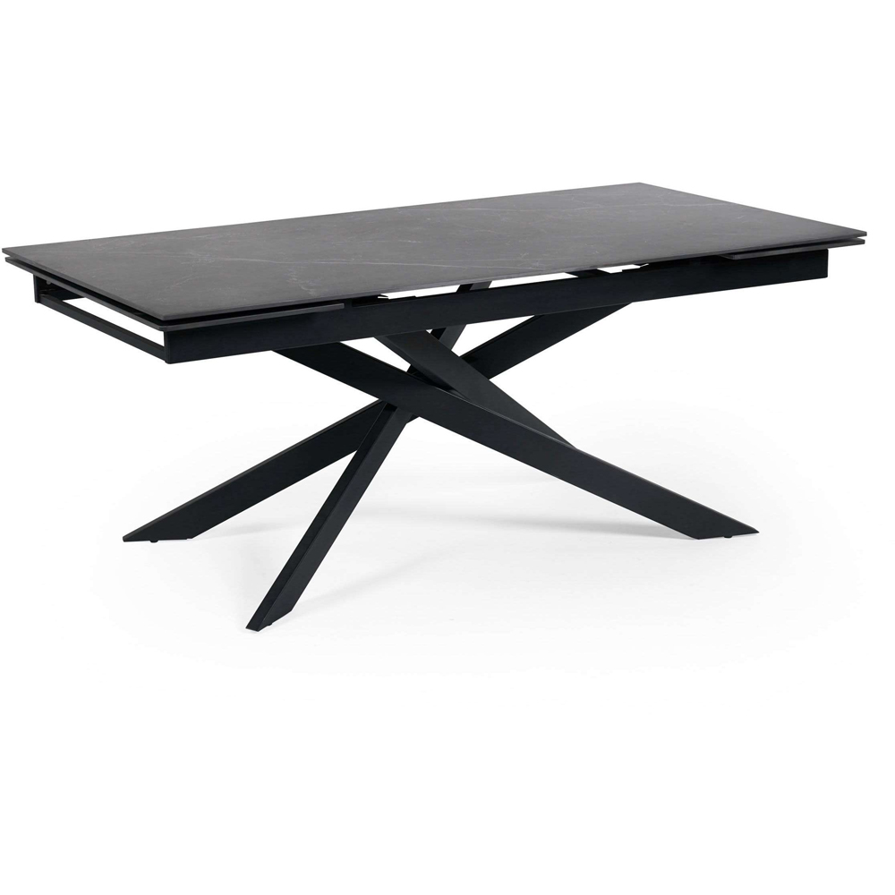 Julian Bowen Osaka 6 Seater 160-240cm Black Graphite Look Ceramic Top Extendable Dining Table Image 2