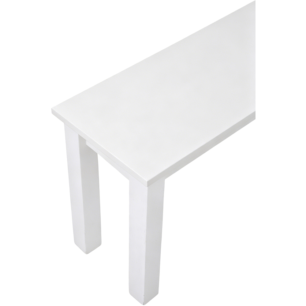 Living and Home White Wood Grain Bench with Pine Legs Image 4