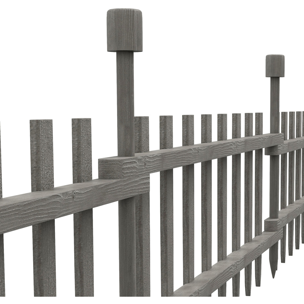 Outsunny 1 x 2ft 4 Pack Grey Wooden Fence Panel Image 3