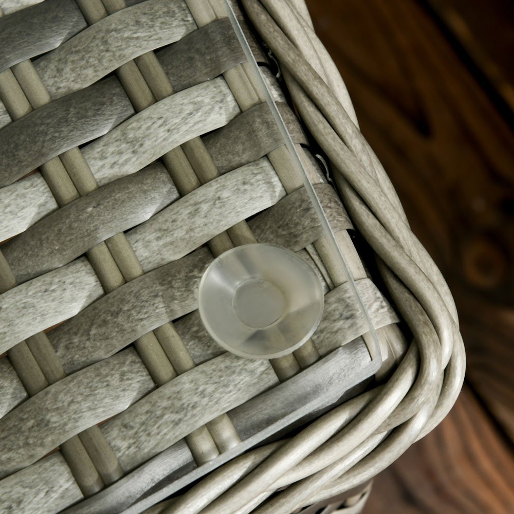 Outsunny 3pc Rattan Bistro Set Grey Image 4