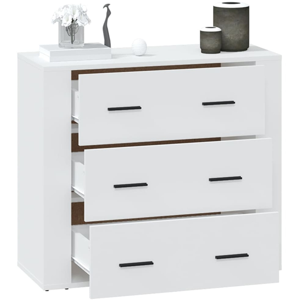 vidaXL 3 Drawer White Sideboard Image 6