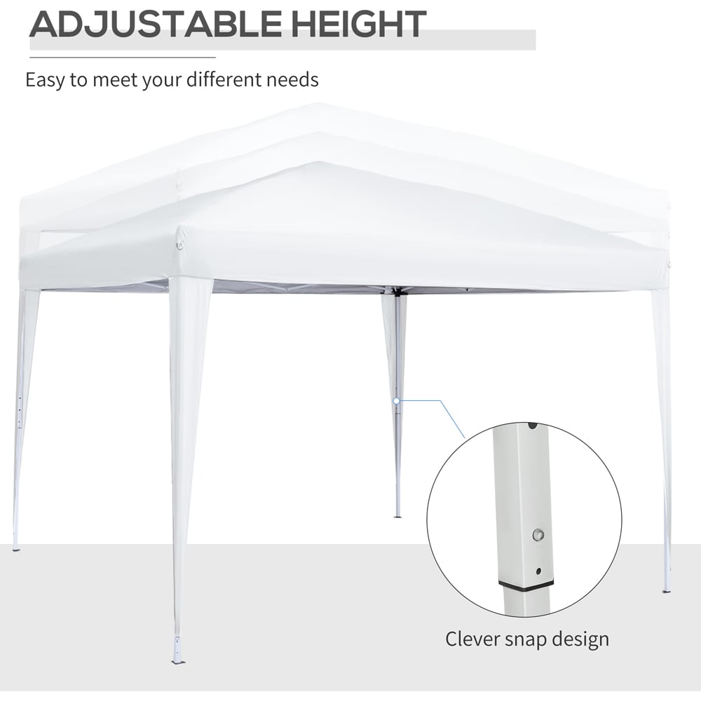 Outsunny 3 x 3m White Party Canopy Tent with Carry Bag Image 4