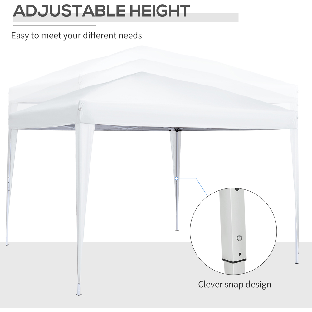Outsunny 3 x 3m White Party Canopy Tent with Carry Bag Image 3