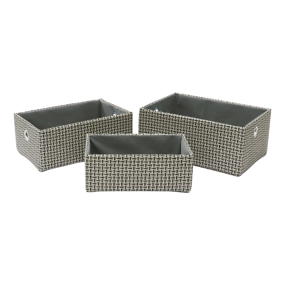 JVL Silva Set of 3 Rectangular Fabric Storage Baskets Image 1