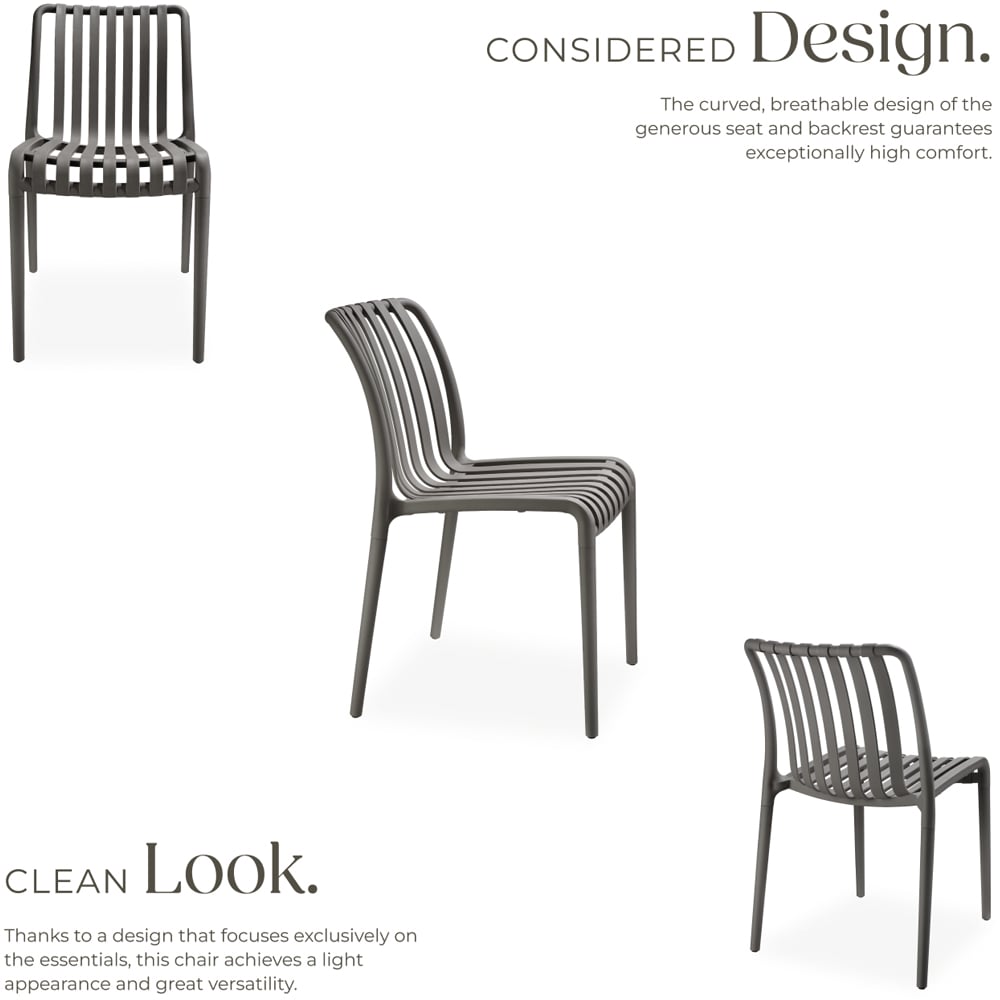tectake Alcudia Set of 2 Anthracite Stackable Garden Chair Image 6