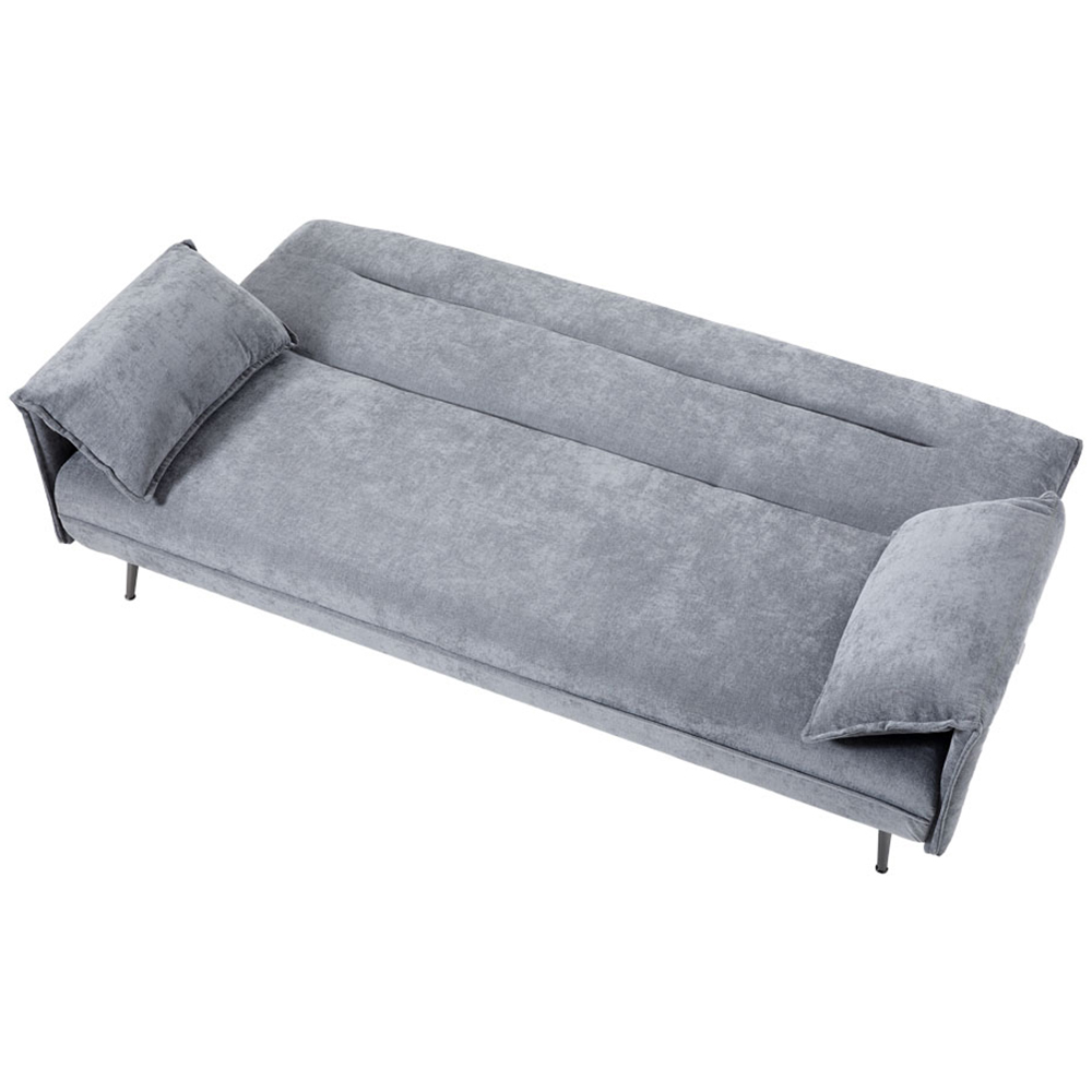 H&O Direct 3 Seater Grey Contemporary Convertible Sofa Bed Image 3
