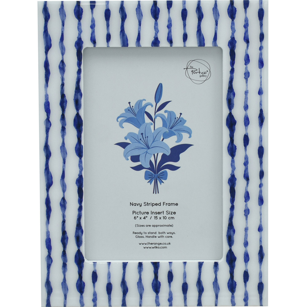 Navy Striped Photo Frame Image 1