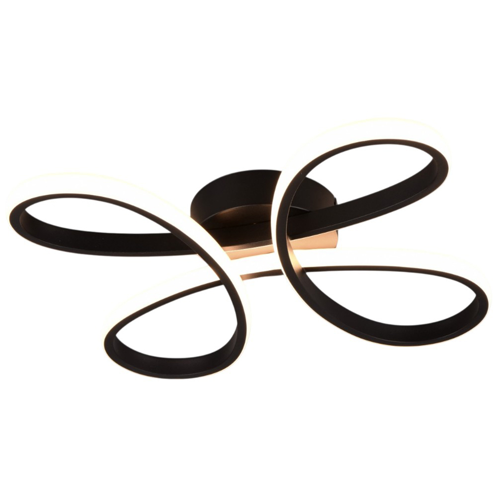 TRIO Fly Black Matt Integrated LED Ceiling Light Image 1