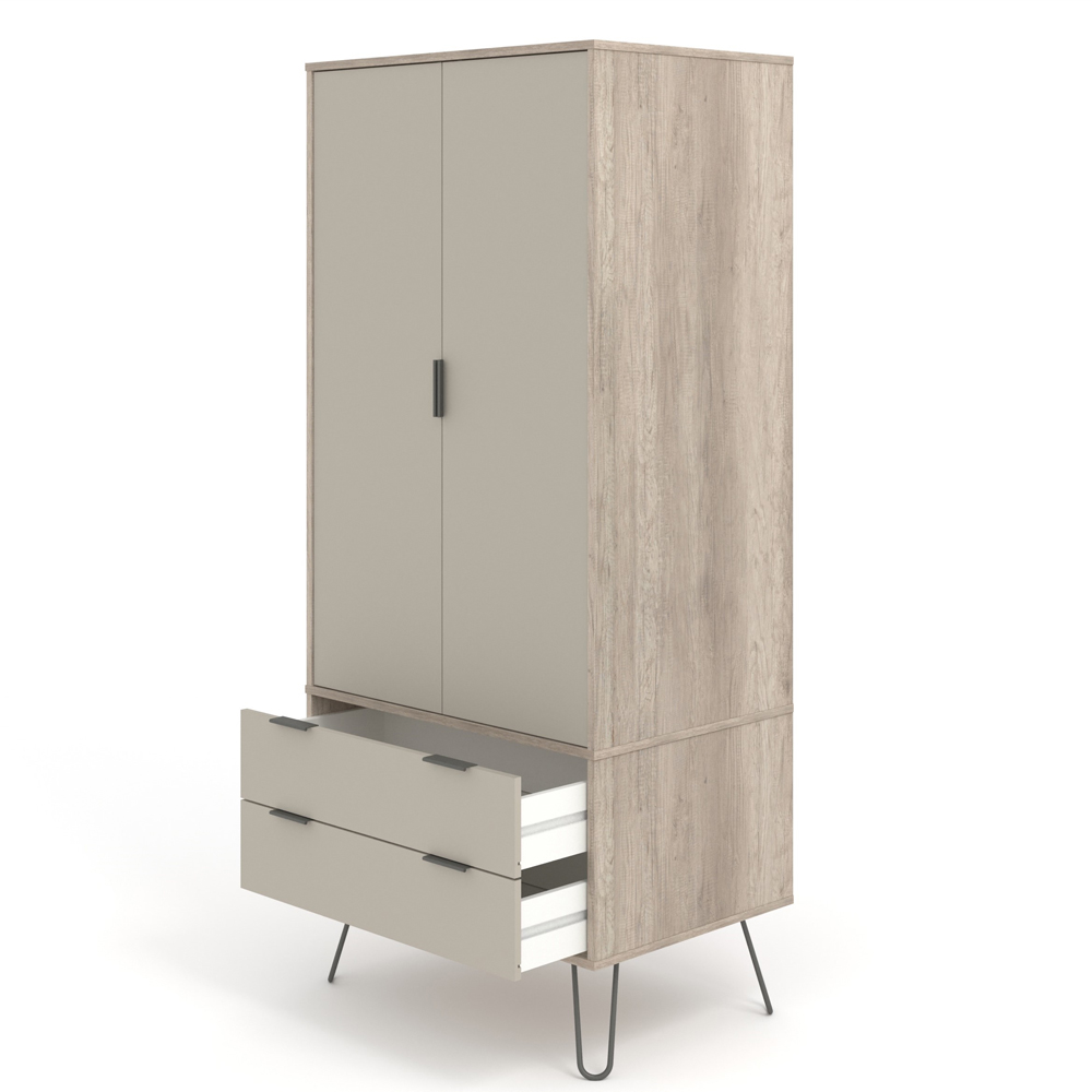 Core Products Augusta 2 Door 2 Drawer Driftwood and Calico Wardrobe Image 5