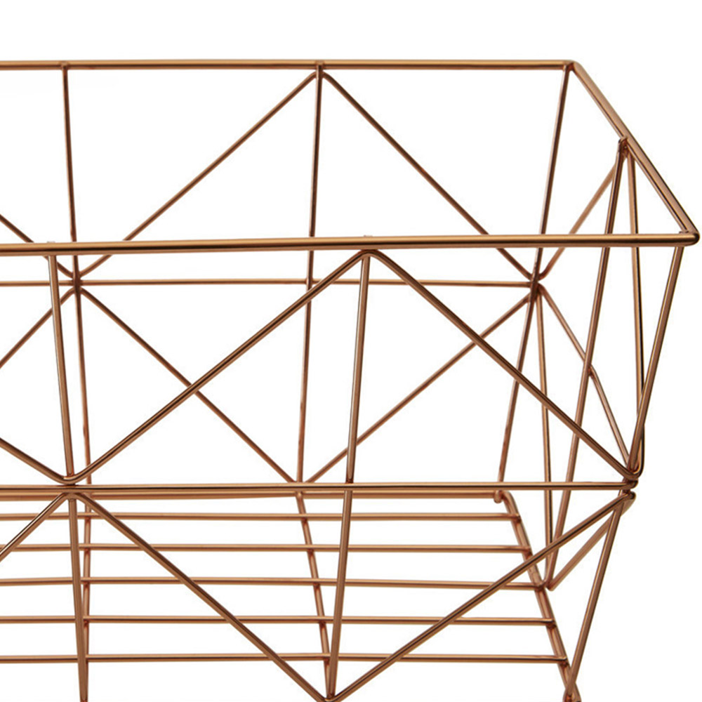 Premier Housewares Vertex Copper Finish Square Basket Image 6