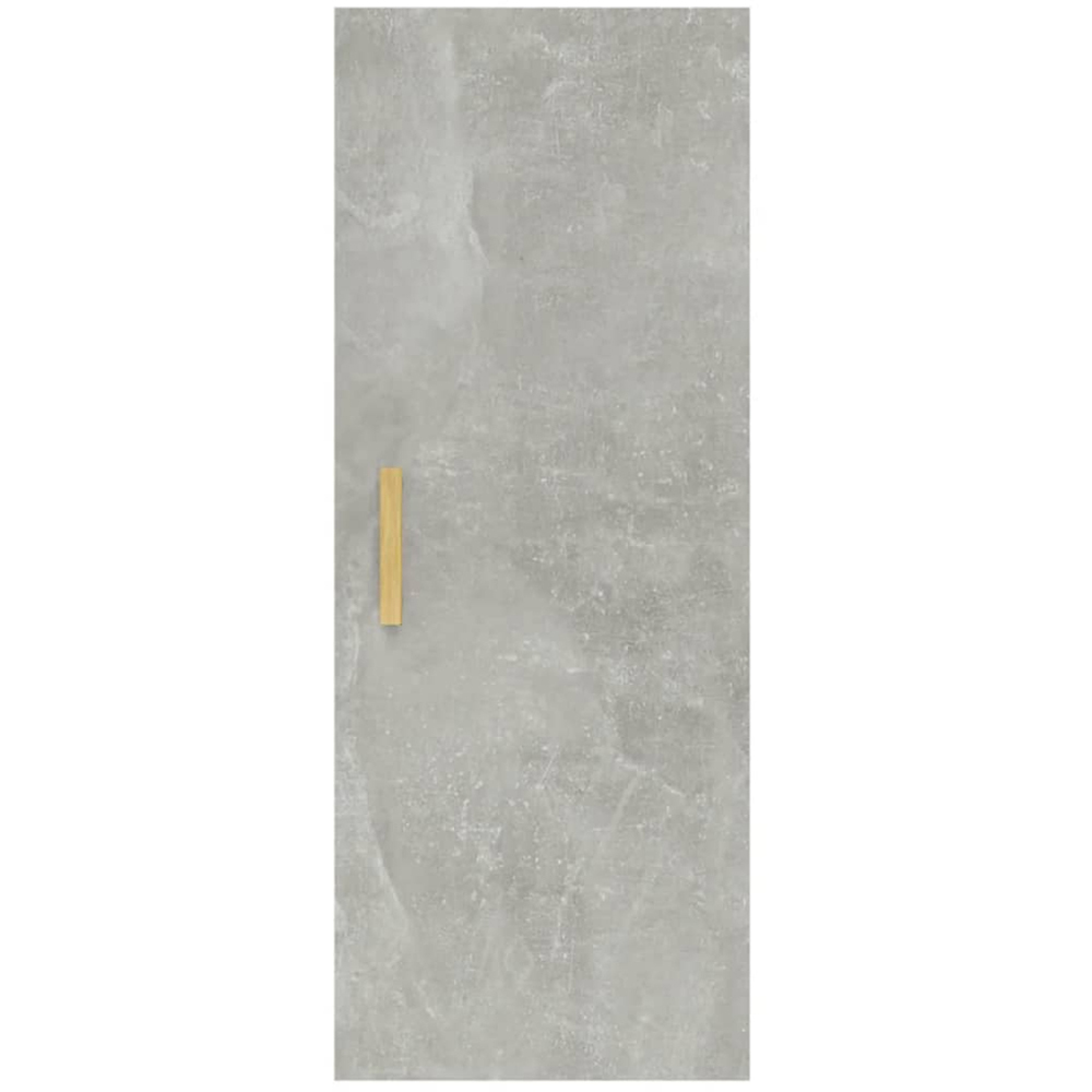 vidaXL Single Door Concrete Grey Wall Cabinet with Gold Handle Image 5