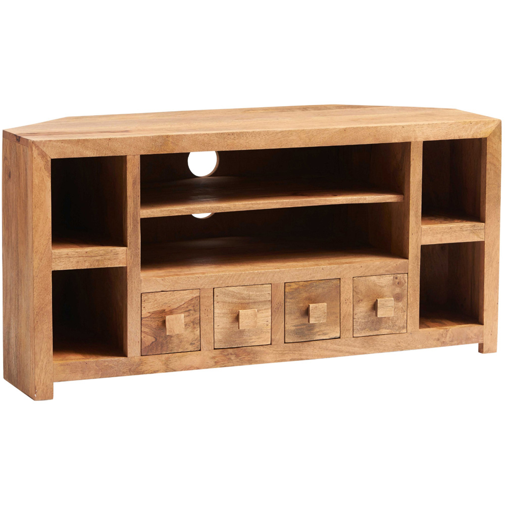 Brooklyn Napoli Toko 4 Drawer 6 Shelf Light Mango Corner TV Unit Image 2