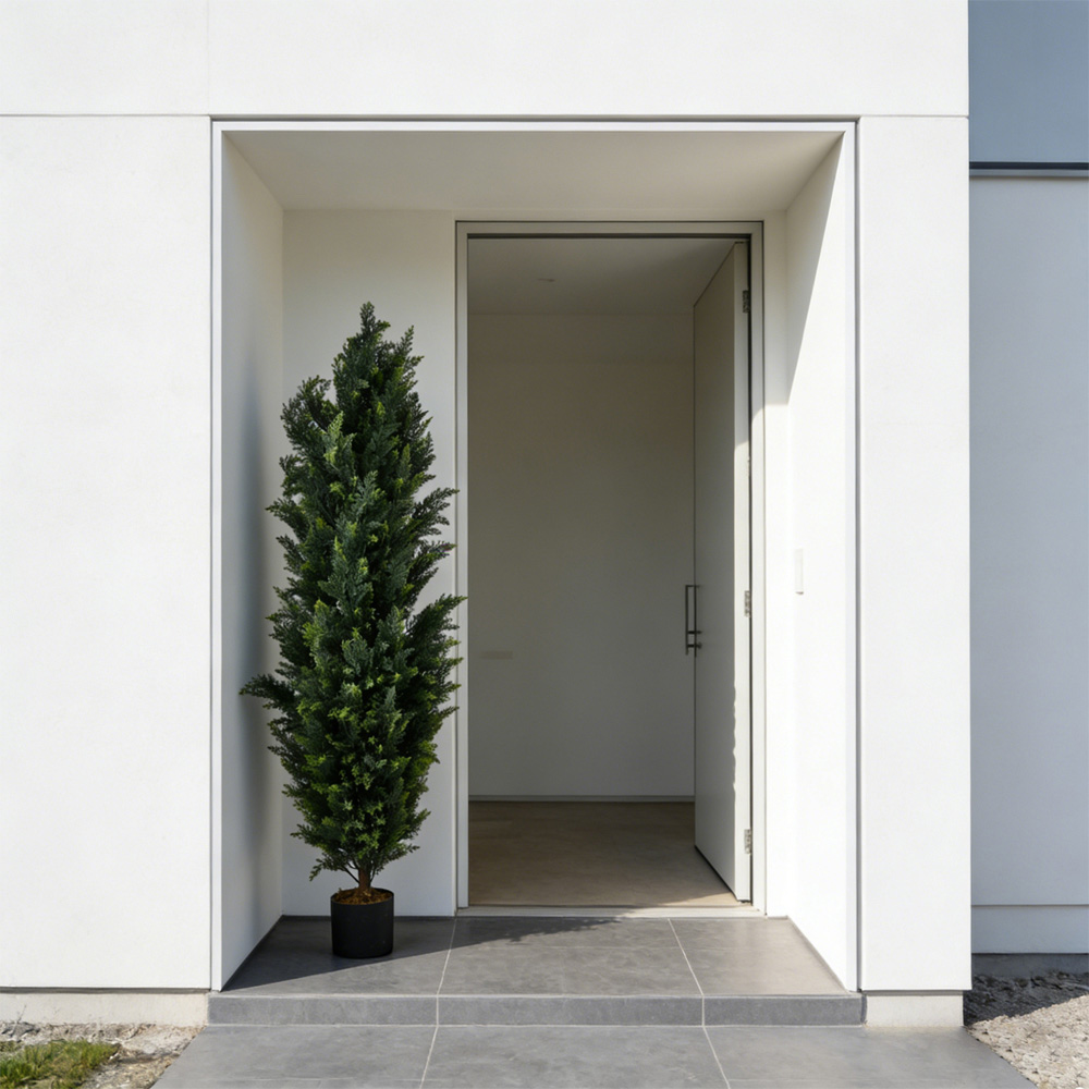 Living and Home Decorative Artificial Cypress Tree in Pot 150cm Image 2