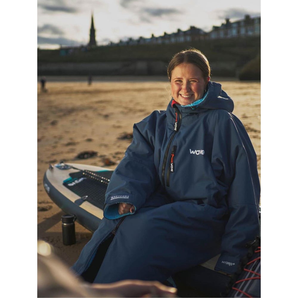 Wave Waterproof Navy Fleece Lined Changing Robe Medium Image 2