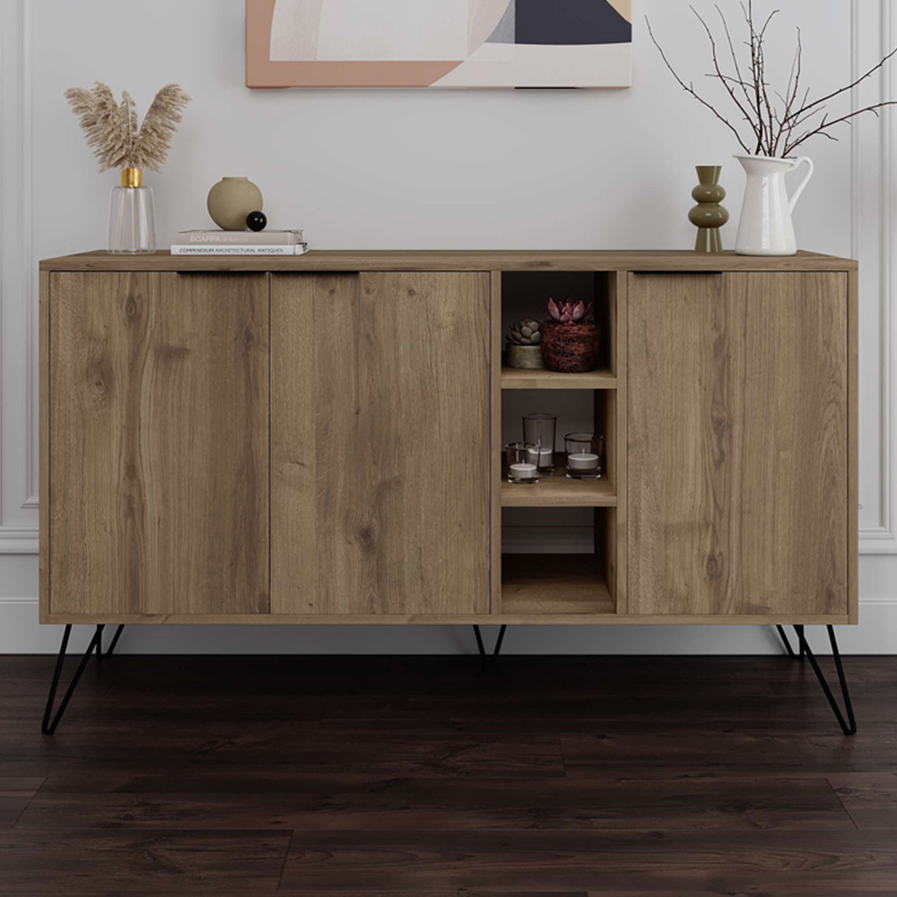 Decortie Clara Dark Oak Effect Console Sideboard Image 1