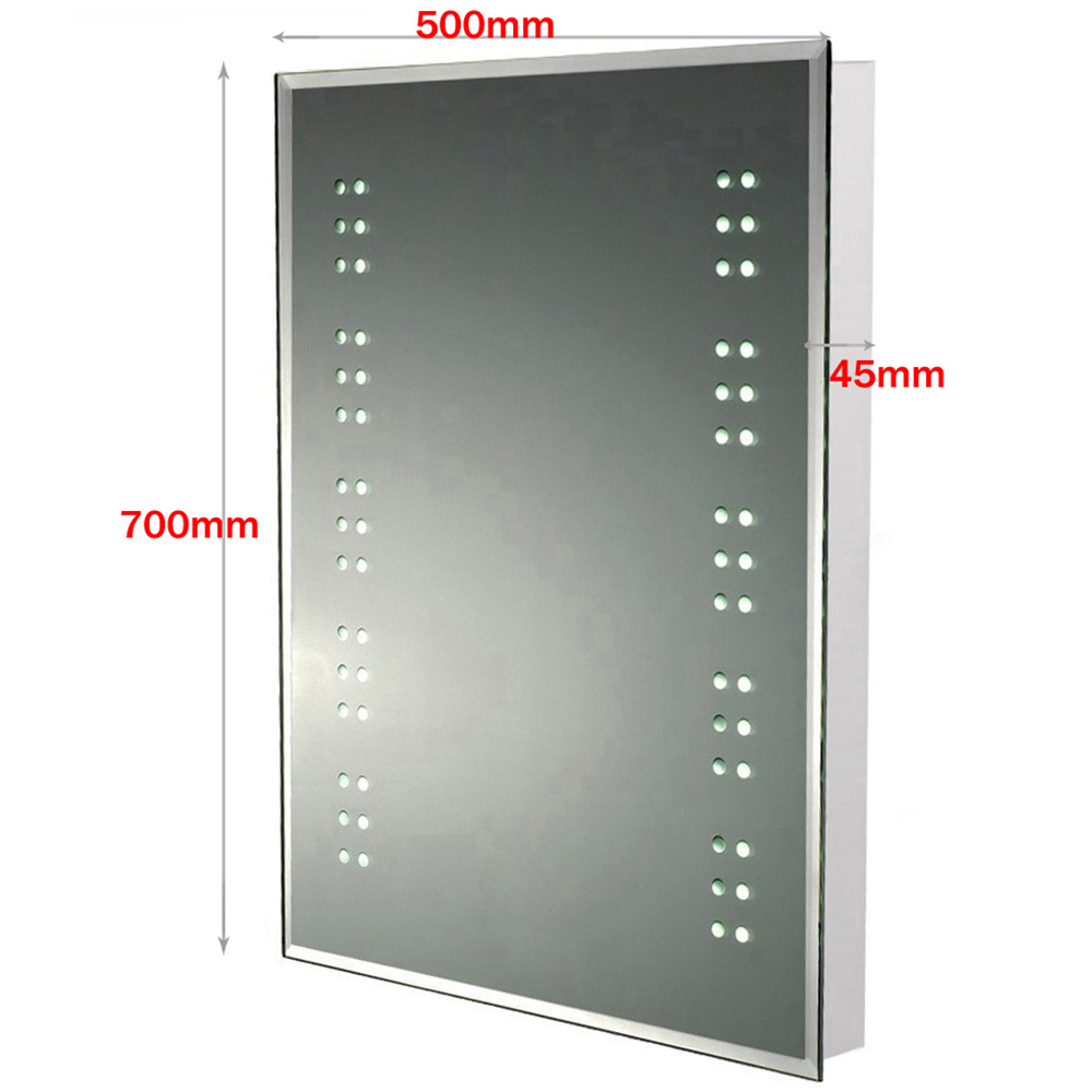 Living and Home White Dotted LED Light Mirror Bathroom Cabinet Image 6