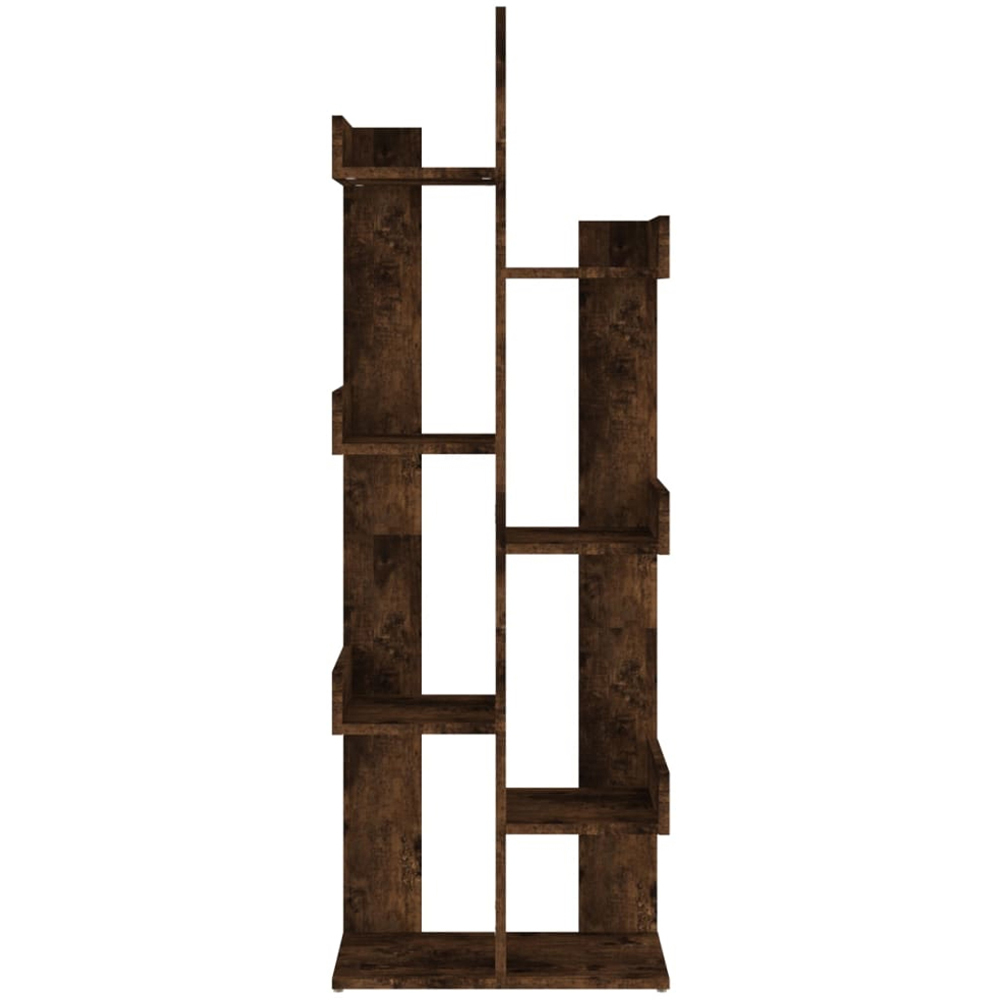 vidaXL 8 Shelf Smoked Oak Bookcase Image 3
