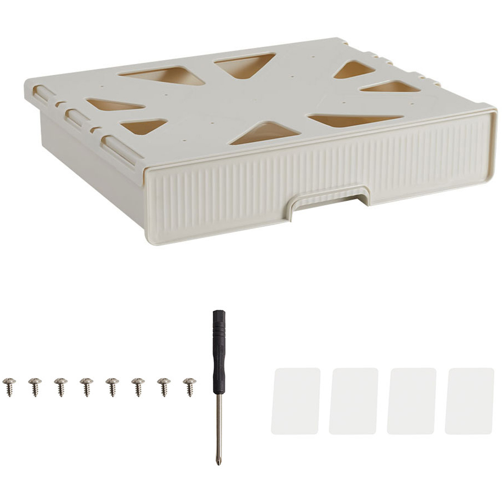 Living and Home White Under Desk Drawer Organiser with Sliding Storage 7.5 x 33 x 44.5cm Image 3
