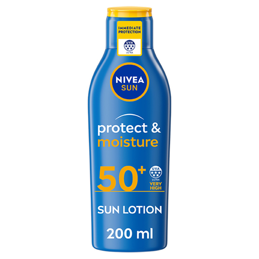 Nivea Sun Protect and Moisture Sun Cream Lotion SPF50 200ml Image 1