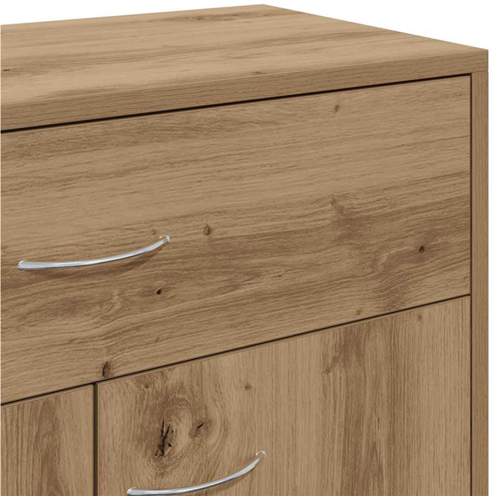 vidaXL 2 Door Single Drawer Artisan Oak Sideboard Image 9
