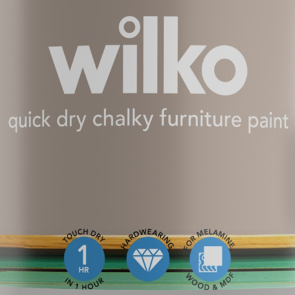 Wilko Quick Dry Chalky Paint Mineral Stone 2.5L Wilko