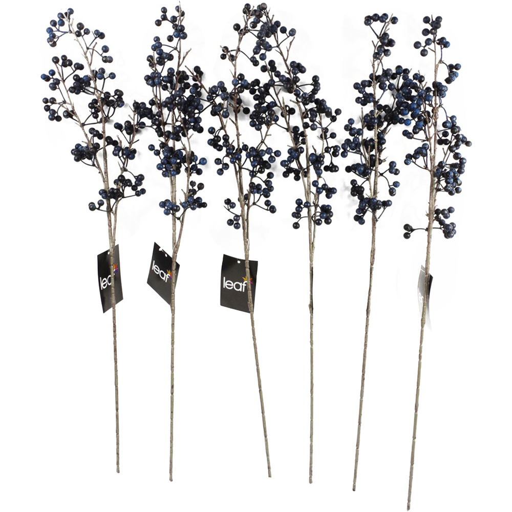 Leaf Blue Berry Artificial Christmas Spray 70cm 6 Pack Image 1