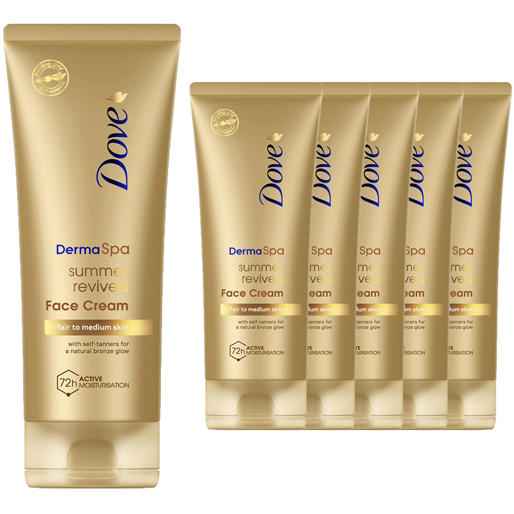 Dove Derma Spa Summer Revived Self Tan Fair to Medium Skin Face Cream 75ml 6 Pack Image 1