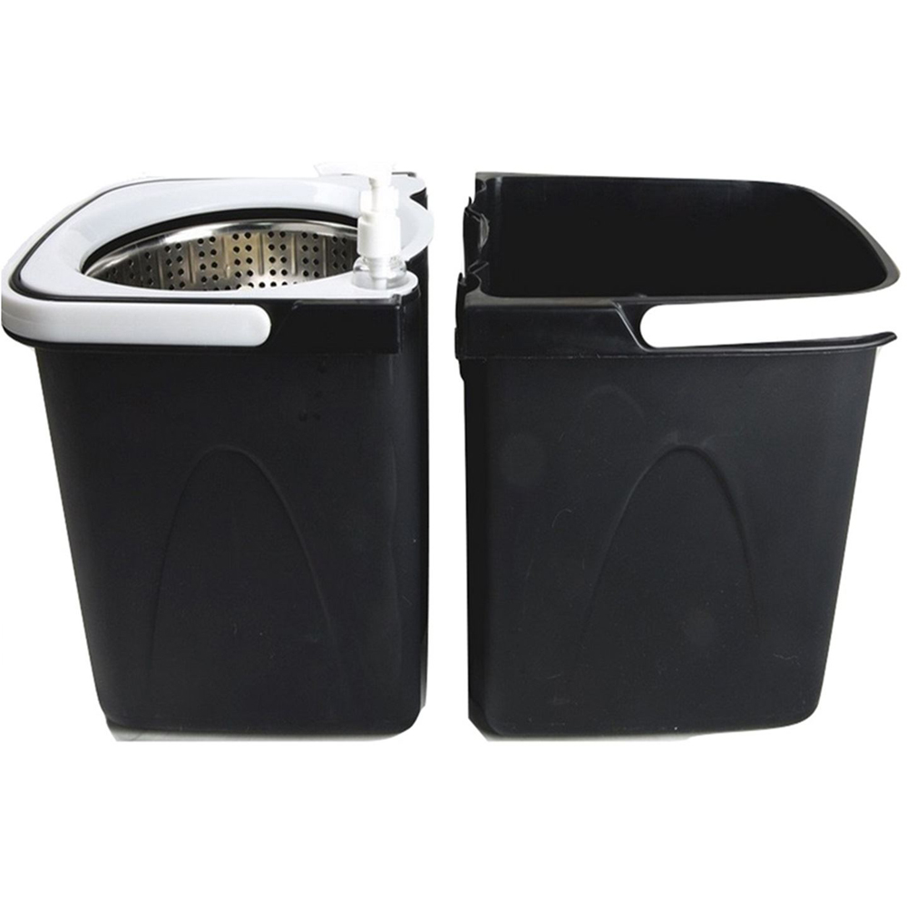 Gr8 Home Black 360 Degree Rotating Dual Spin Dry Mop and Bucket Image 3