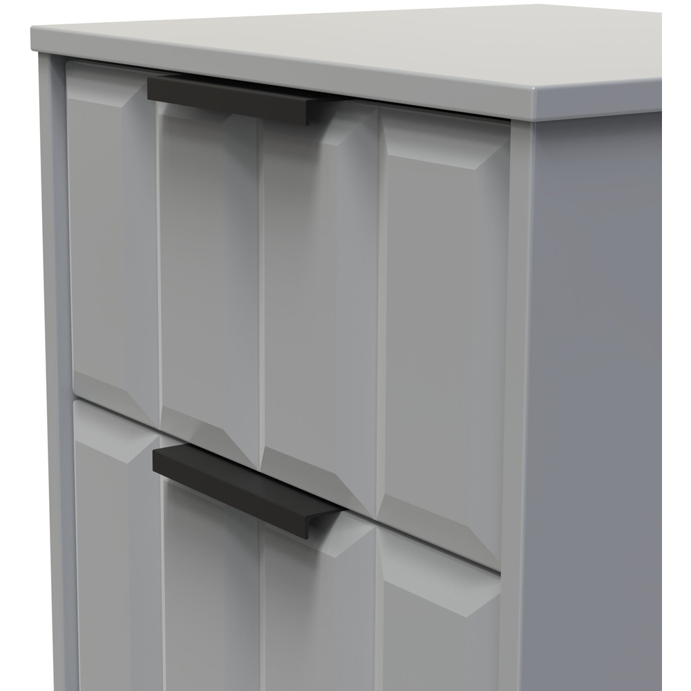 Crowndale New York 3 Drawer Dusk Grey Bedside Cabinet Ready Assembled Image 5