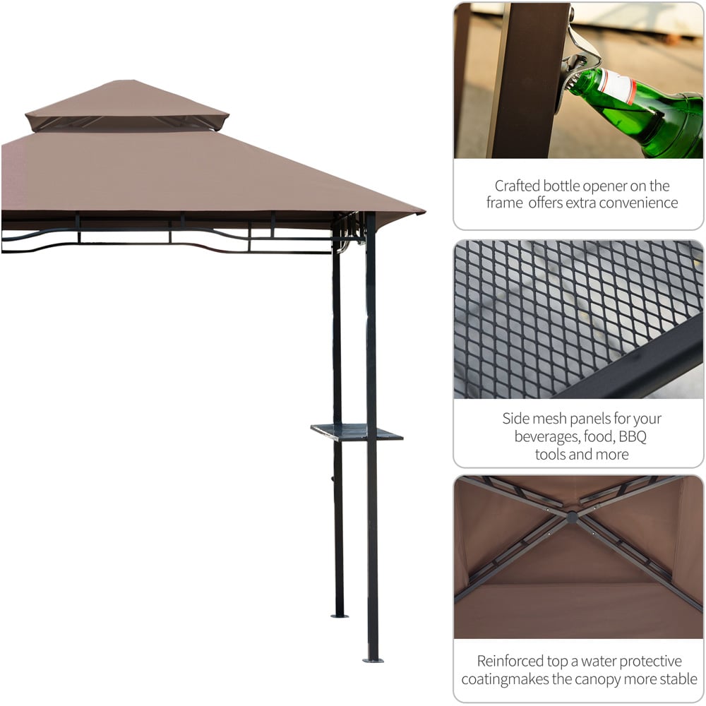 Outsunny 2.4 x 1.5m 2 Tier Coffee BBQ Grill Gazebo Canopy Image 6