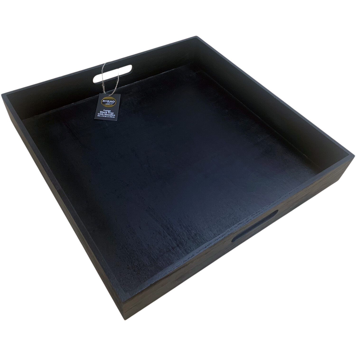 Ayano Large Tray with Handles - Black Image